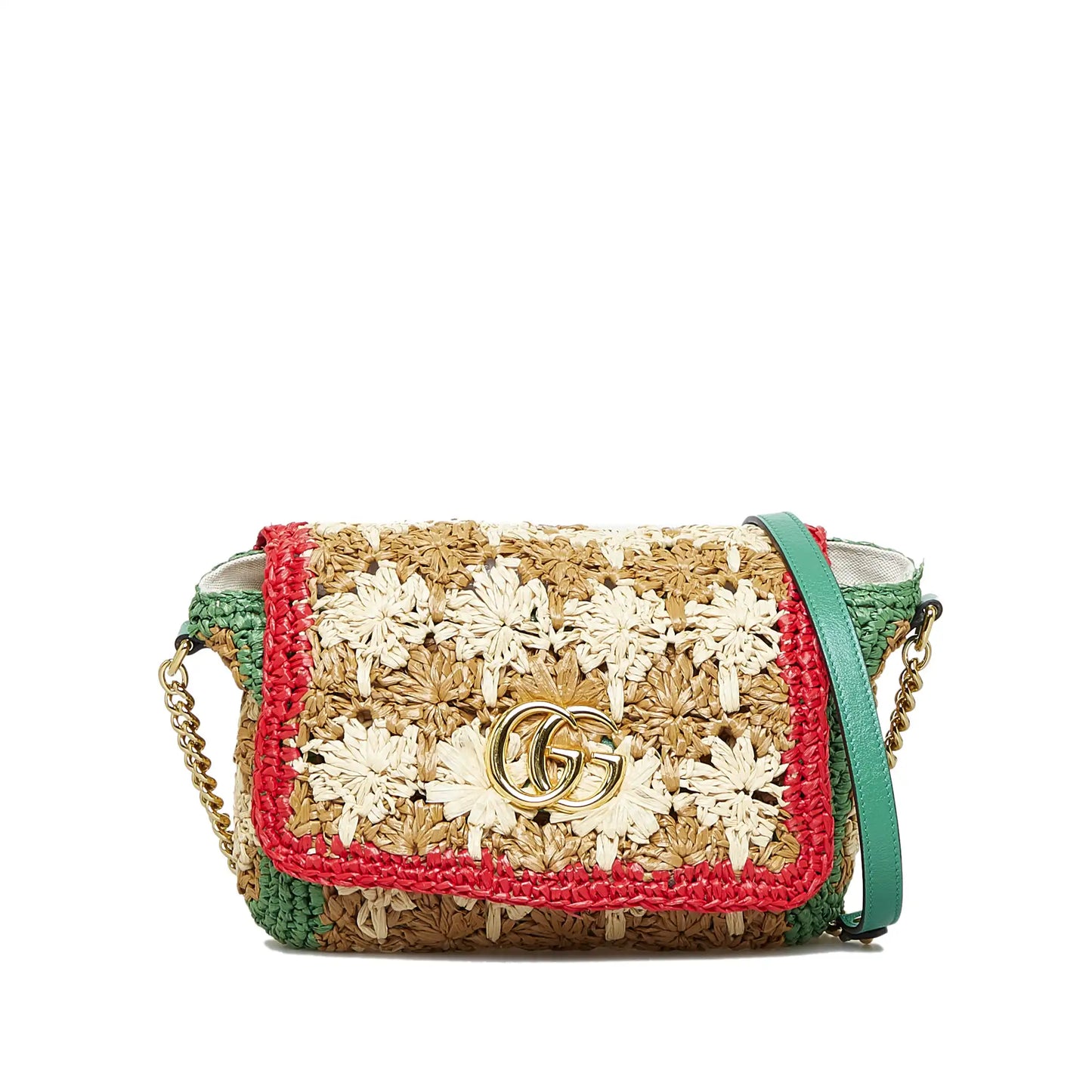 Gucci Small Raffia GG Marmont Crossbody