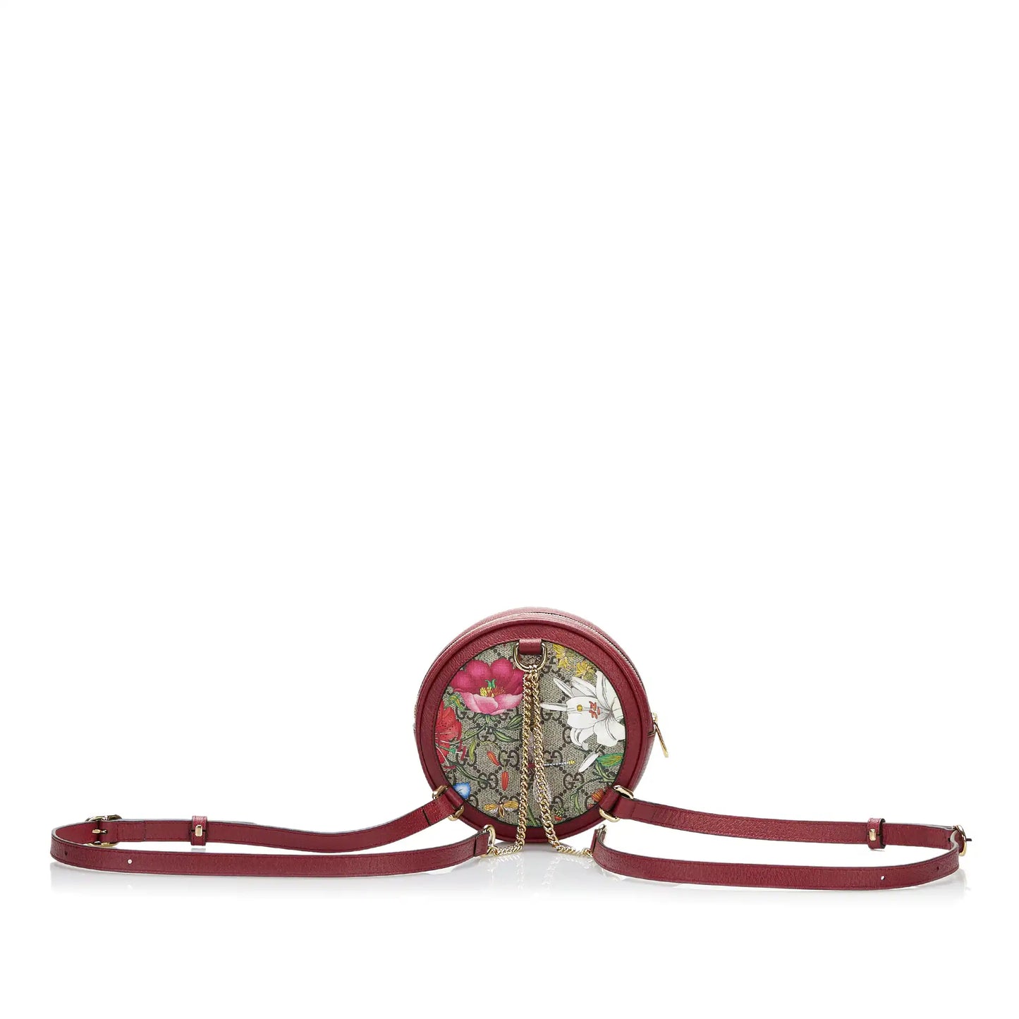 Gucci Mini Flora GG Supreme Round Ophidia Backpack