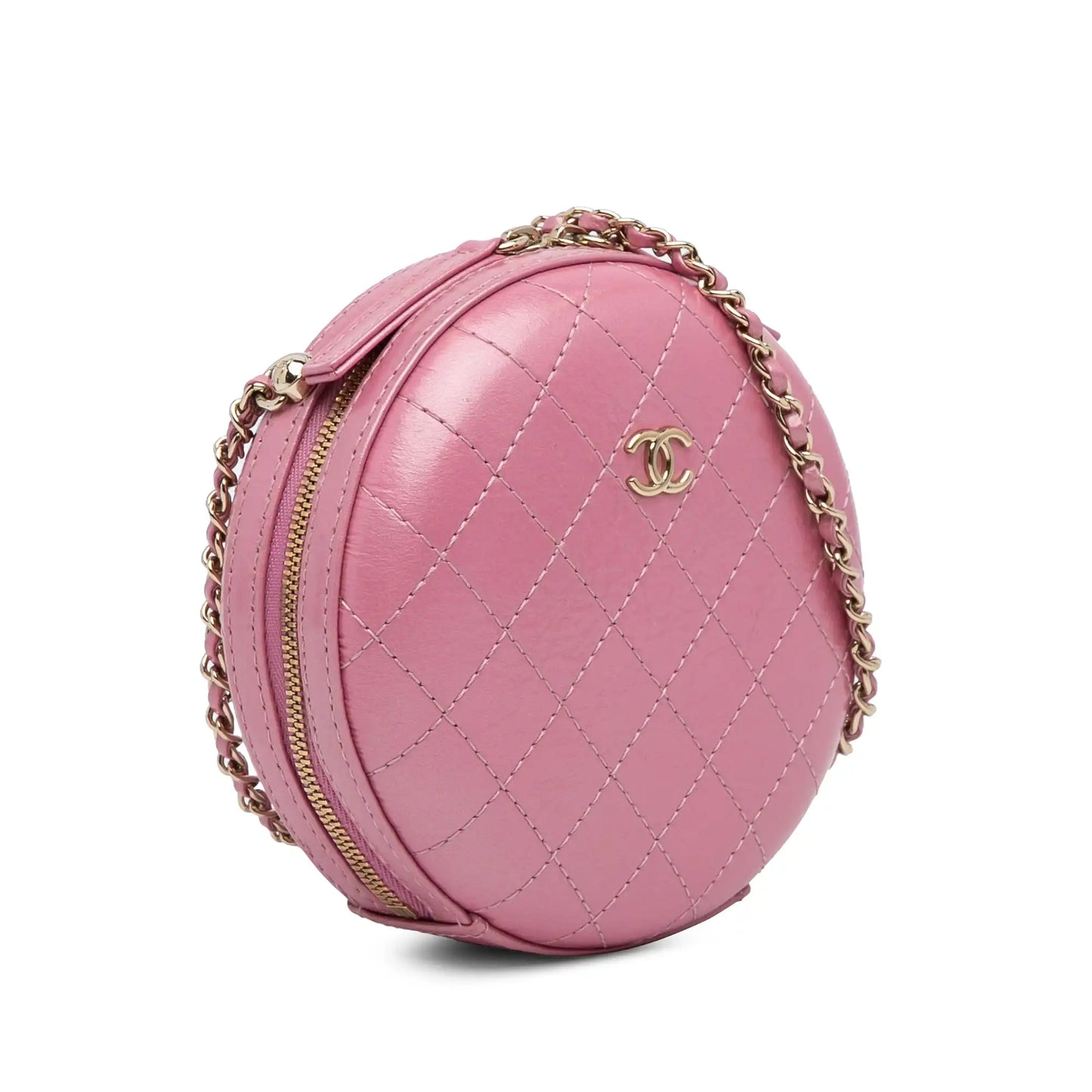 Chanel Lambskin CC Round Chain Crossbody