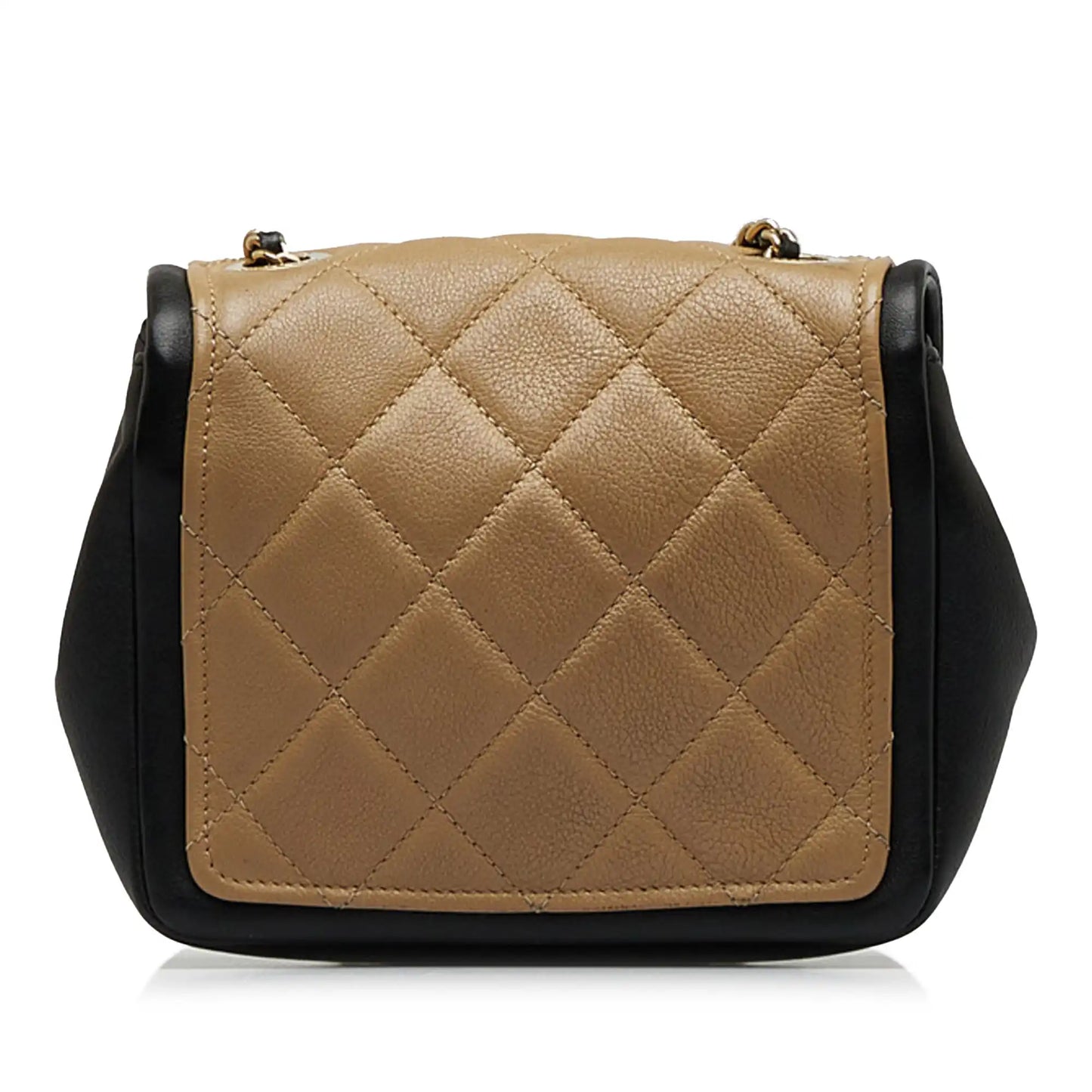 Chanel Mini Square Calfskin Graphic Flap Crossbody Bag