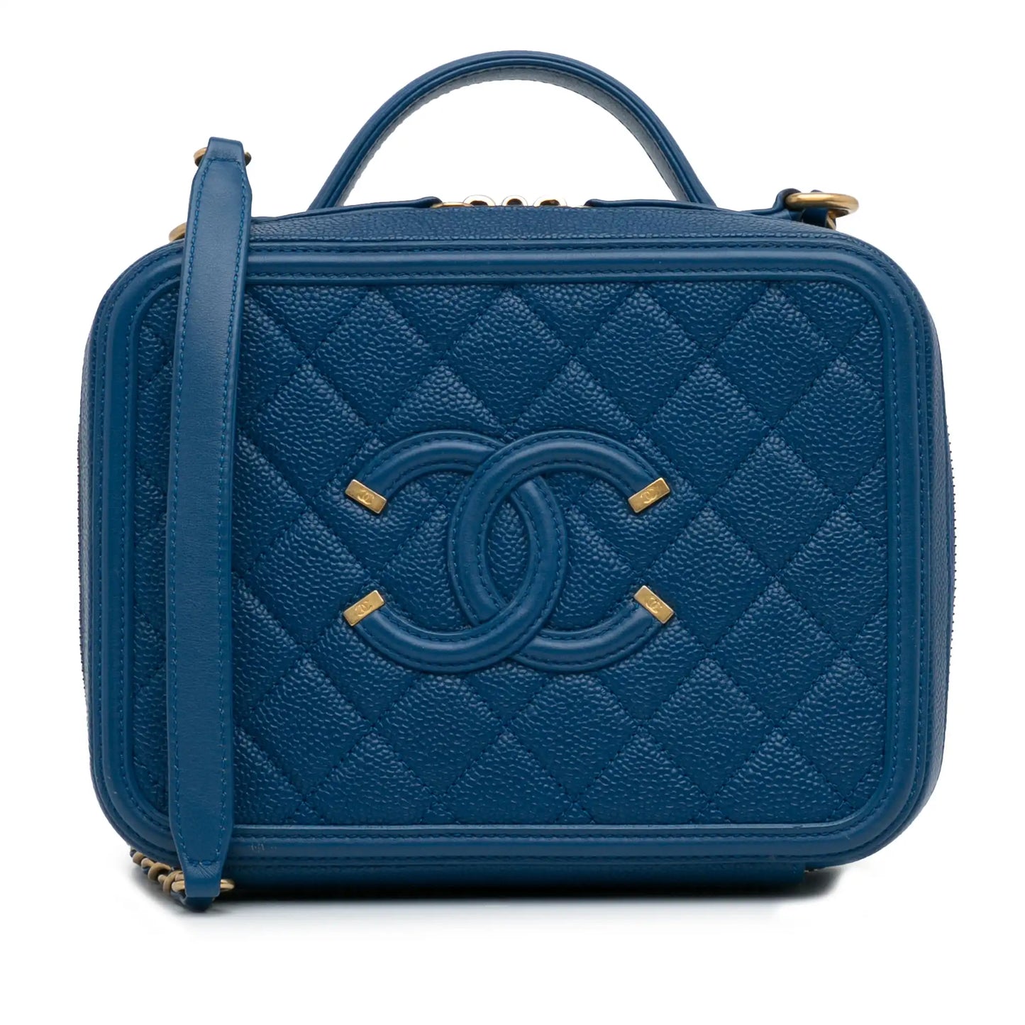 Chanel Medium CC Filigree Caviar Vanity Case