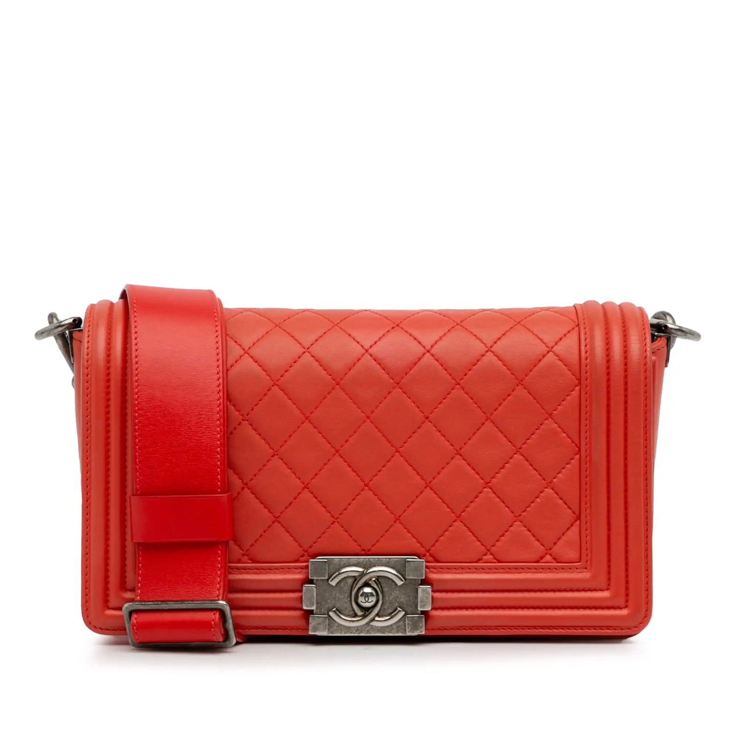 Chanel Medium Lambskin Boy Galuchat Strap Flap Bag